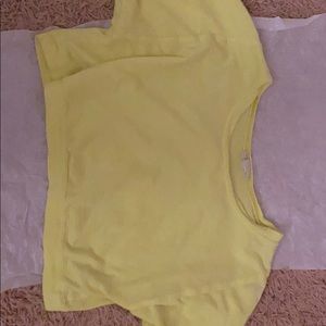 Cropped long sleeve yellow shirt